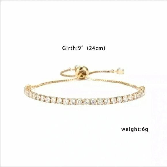 Gold & Rhinestone Adjustable Bracelet NWT - Picture 2 of 2